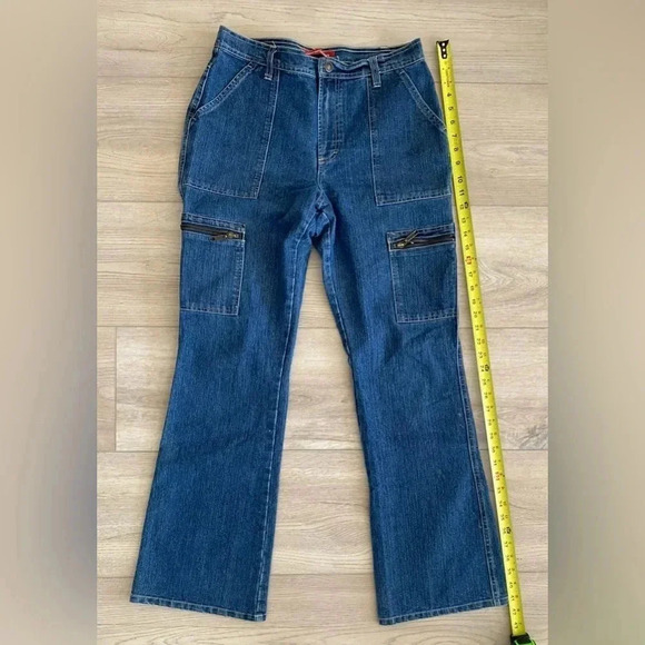 Vtg Gloria Vanderbilt Women’s Cargo High-Rise Stretch Denim Jeans Dark 10 EUC - Picture 3 of 6